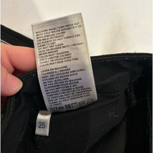 L'AGENCE 'Margot' High Rise Skinny Sliver Tuxedo Stripe Black Jeans - Picture 8 of 11